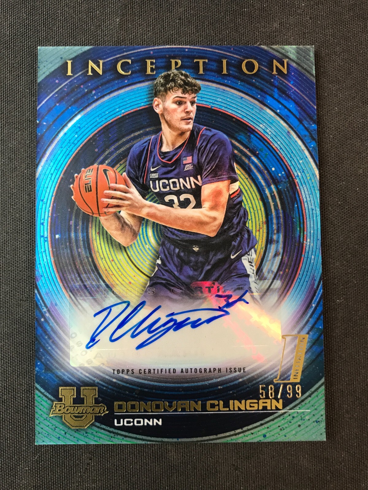 2022-23 Bowman University Inception Donovan Clingan Auto Blue /99 No Reserve
