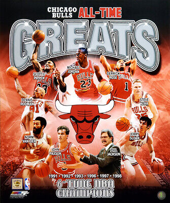 Chicago Bulls ALL-TIME GREATS Premium 20x24 POSTER - Michael Jordan, Pippen  +++