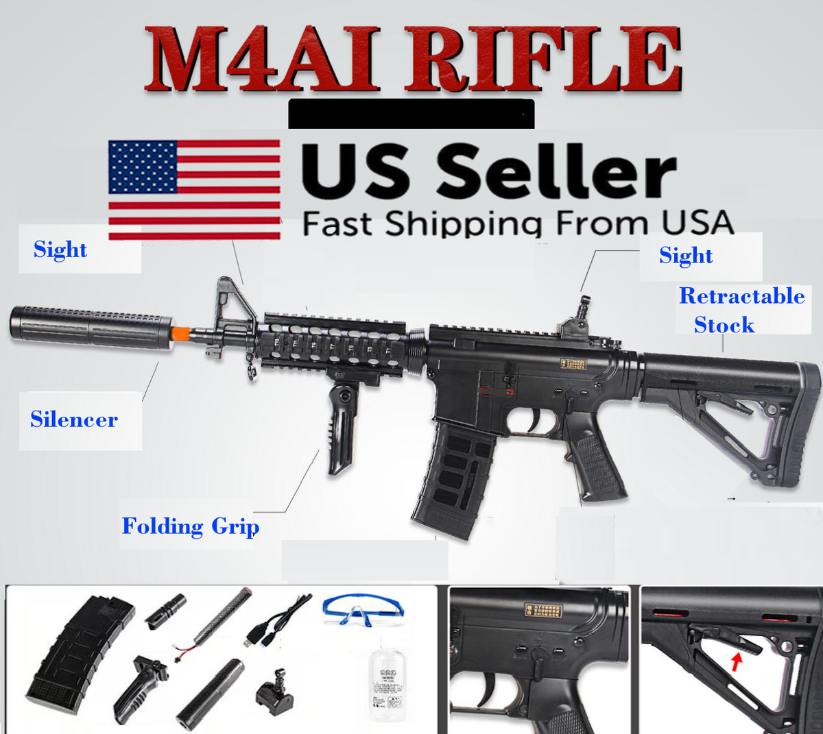 ウォータービーズガン【M4A1】 Gel Blaster rifle gun M4A1 water summer fun fast and strong fun