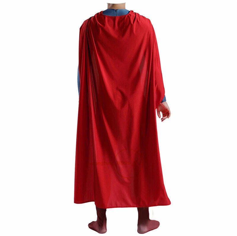 Superman Bodysuit Jumpsuit Man of Steel With Cape Cosplay Costume Halloween - Image 4 of 4