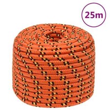 Polypropylene Boat Rope in Bright Orange - 14 mm Thickness, 25 m Length P8R5
