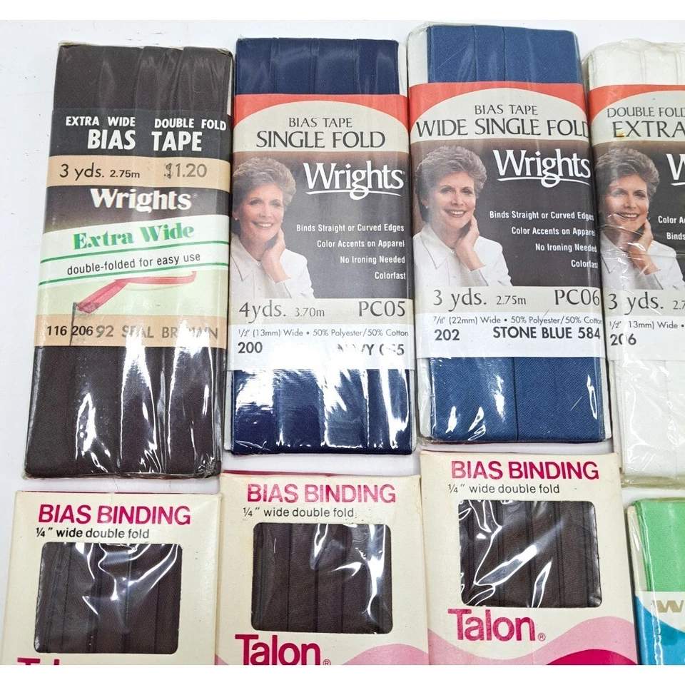 Wright's & Talon Vintage Bias Tape Lot - Sewing Trim Craft Supplies - New - Image 2 of 4