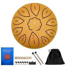 Rain Drum for Outside - Steel Tongue Rain Drum Chime 6 Inch 11 Note with Shee...