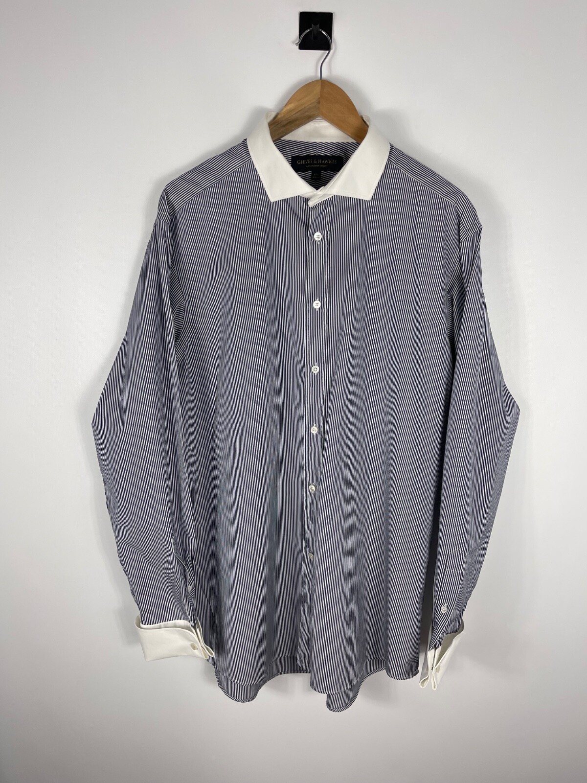 FILA Camicia uomo Gieves & Hawkes Savile Row a righe con bottoni e doppio polsino