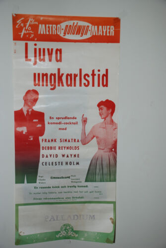 Ljuva ungkarlstid/pułapka tenderowa DEBBIE REYNOLDS FRANK SINATRA Szwedzki PLAKAT FILMOWY - Zdjęcie 1 z 1