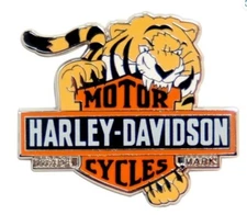 HARLEY DAVIDSON RARE TIGER BARSHIELD LOGO HARLEY PIN 1.5 inch wide