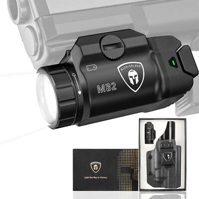 WARRIORLAND 500 Lumens Tactical Weapon Light, Fit for Springfield Hellcat Pro,Wi/ RH Holster