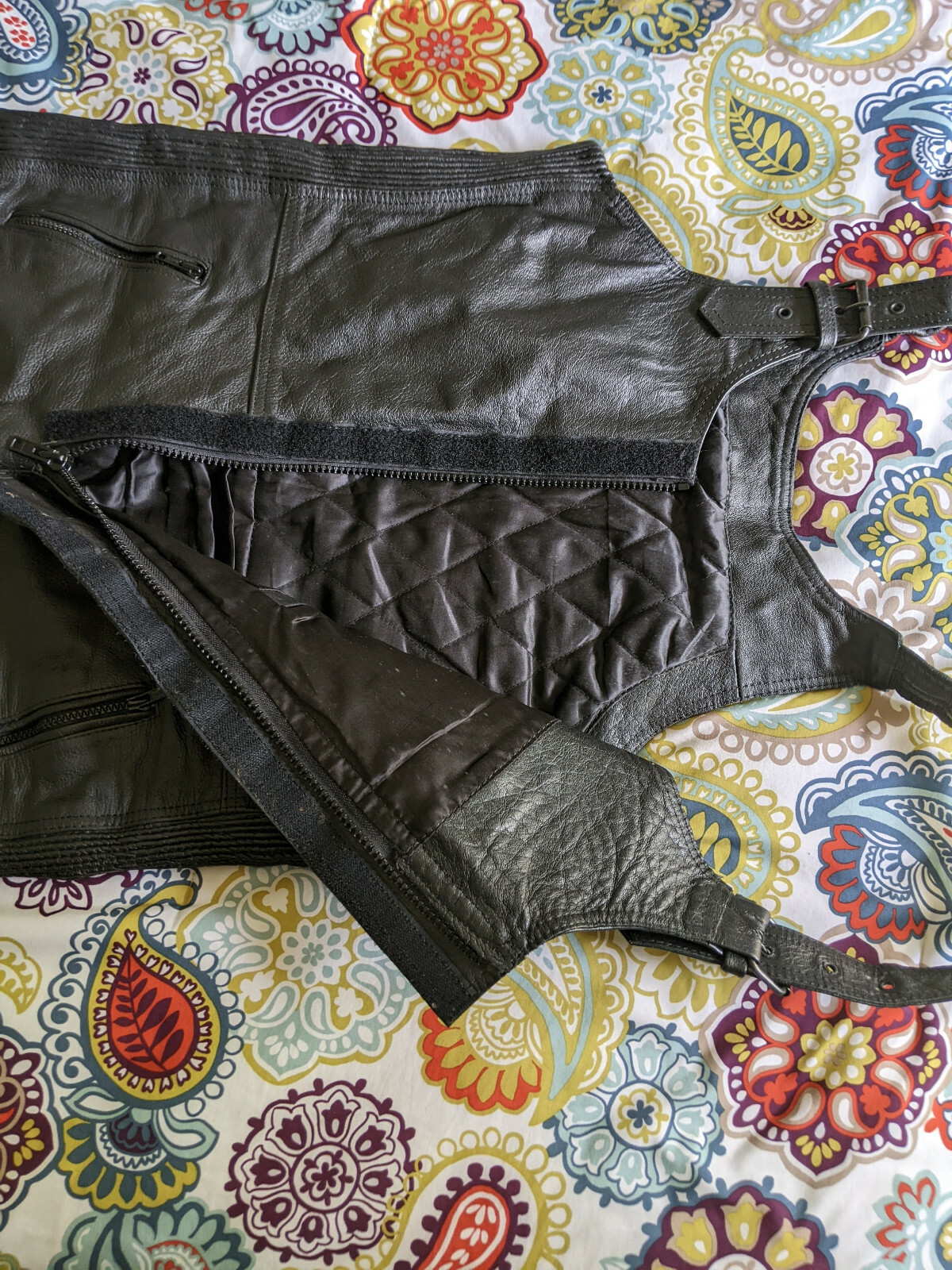 Leather Bib Overalls protective riding gear eBay