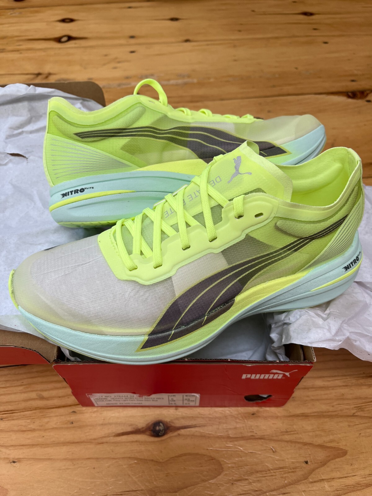 Puma Deviate Nitro Elite Racer Running Shoes, Yellow, NEW, Women's size 8.5 image 2