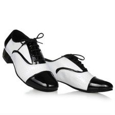 Men Ballroom Dance Shoes Leather Latin Waltz Tango Low Heel Breathable Soft New