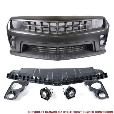For 2010-2013 Camaro Front Bumper Cover ZL1 Style Upper Lower Grille & Fog Light