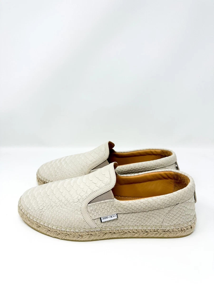 Jimmy Choo Vlad Croc Print Leather Espadrille Slip On Sneaker 42