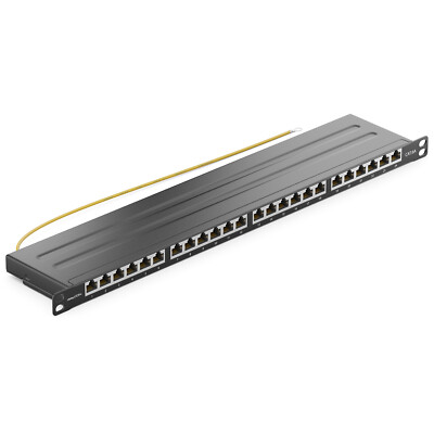 deleyCON CAT6a Patchpanel 24 Port 0,5HE Verteilerfeld Rackeinbau Servermontage