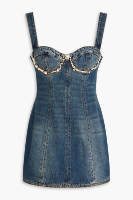 AREA Claw Embellished Denim Mini Dress size US 4 | eBay