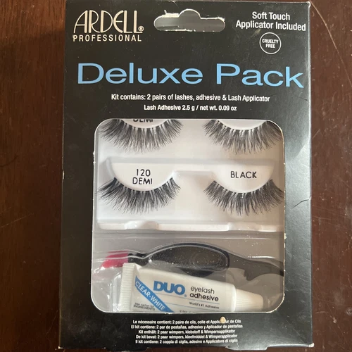 ARDELL Deluxe Pack- 2 Pair Demi #120 Black Includes Applicator and Adhesive