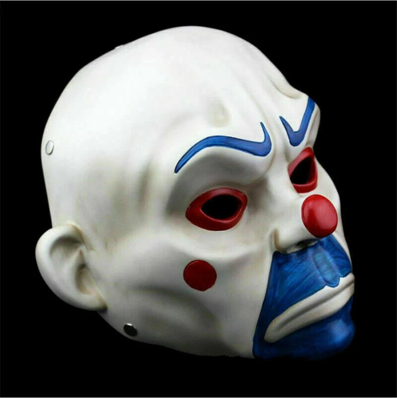 1:1 The Dark Knight Batman Joker Clown Bank Robber Resin Mask Halloween Cosplay - Image 2 of 4