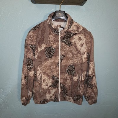 Casual Corner & Co. Women's Silk Animal Print Jacket Size Large (L) Leopard