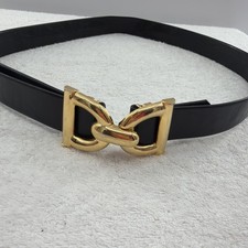Paquette Interlocking Two Piece Vintage Gold Tone Classic Vintage Belt/Buckle