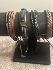 Brown and black leather boho bracelets Brand New G-5