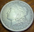 Morgan Silver Dollar 1886 $1 Coin Silver Business Strike Circulated KM#110