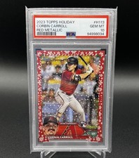 Corbin Carroll 2023 Topps Holiday METALLIC RED /99 #H113 PSA 10 Rookie Card