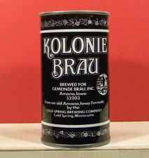 Kolonie Brau Beer S/T Can Gemeinde Brau Amana Iowa Cold Spring Mn 494 A/F H/G