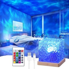 Ocean Wave Projector Light, 16 Color Rechargeable Ocean Lamp, with Power Touc...