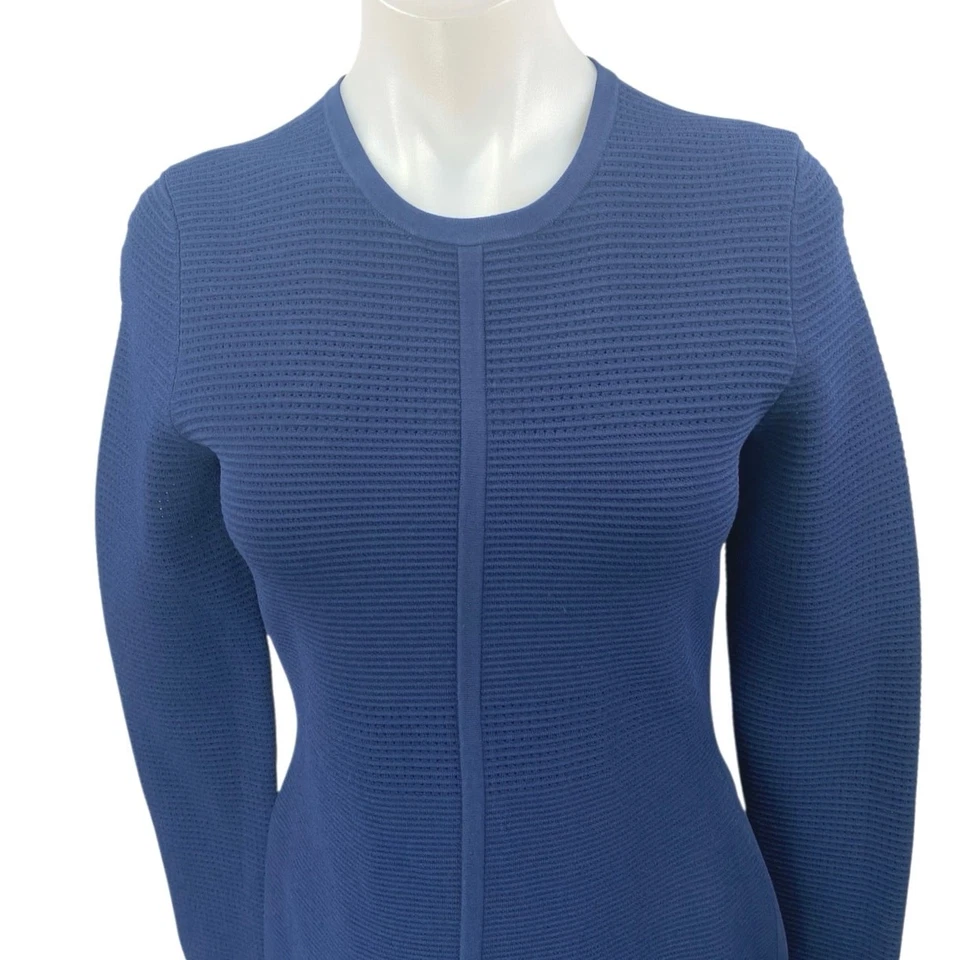 NUEVO Vestido Suéter Narciso Rodriguez Otomano Azul Manga Larga Tejido Bodycon EE. UU. 6 Foto 3 de 4