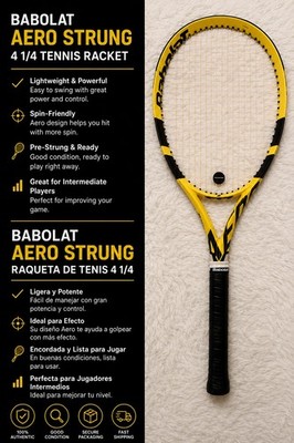 Babolat Aero 112 Tennis Racket 4 1/4 L2 265g 112 sq in 16x19 Pre-Strung