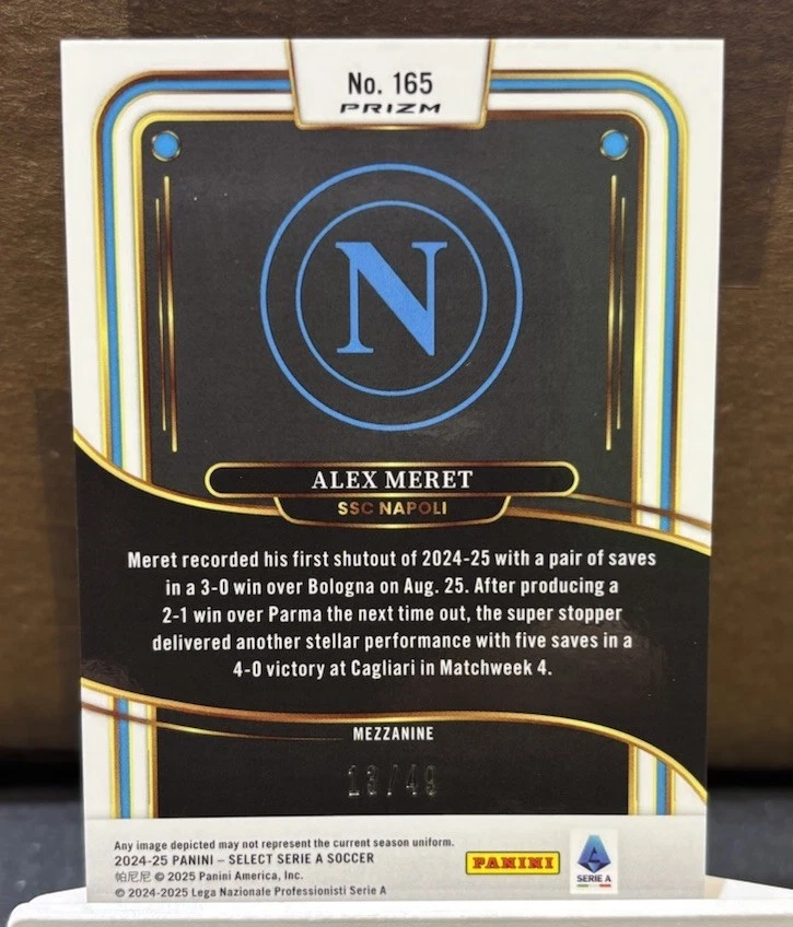 2024-25 Panini Select Serie A Alex Meret Purple Refractor /49 Napoli - Image 2 of 2