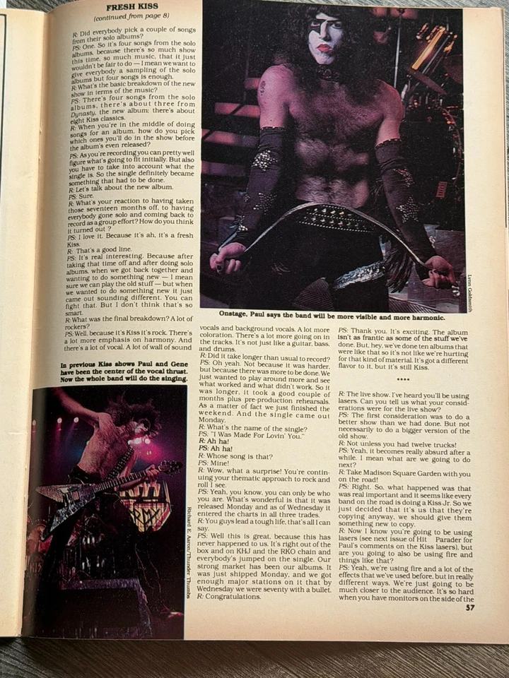 HIT PARADER Magazine Oct 1979 Vintage Kiss Aucoin The Babys The Who Ian Hunter - Image 2 of 4