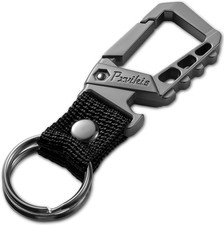 Metal heavy duty key chain carabiner clip bottle opener wrist lanyard ring car k