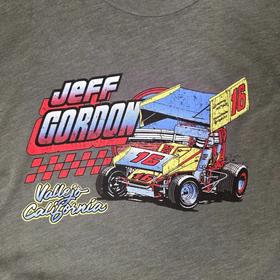 Camiseta Jeff Gordon Hombre XL Gris #16 Sprint Car Vallejo California Usada Foto 2 de 4