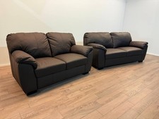 Milano Leather Sofa Set 3 & 2 Seater Chocolate Brown Top Grain Leather