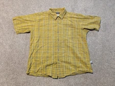 Patagonia Shirt Mens Medium Yellow Plaid Gutterball Rhythm Western Pearl Snap 