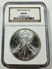 2002-P $1 American Eagle 1 oz Silver NGC MS69 Coin