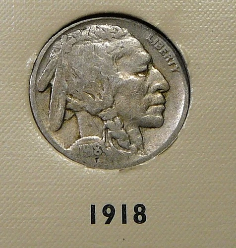 1918  Buffalo Nickel  - F  /   Fine   (S5)