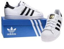 Adidas Kids Unisex Superstar J Shell-Toe Lace-Up Daily Wear Trainers, FU7712 US4