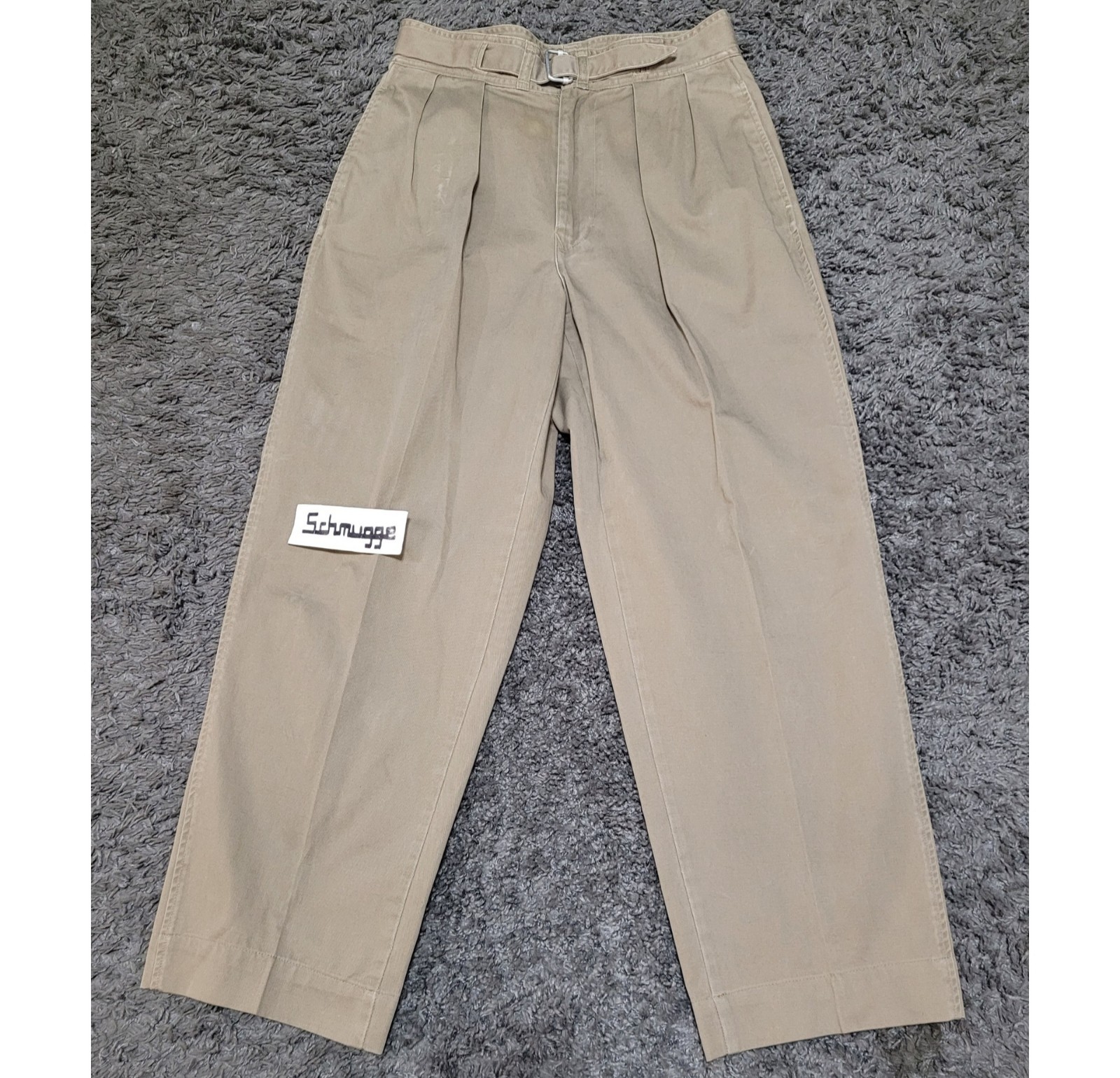 VTG 80s POLO RALPH LAUREN MADE IN USA BELTED GURKHA CHINO PANTS 31 X 29