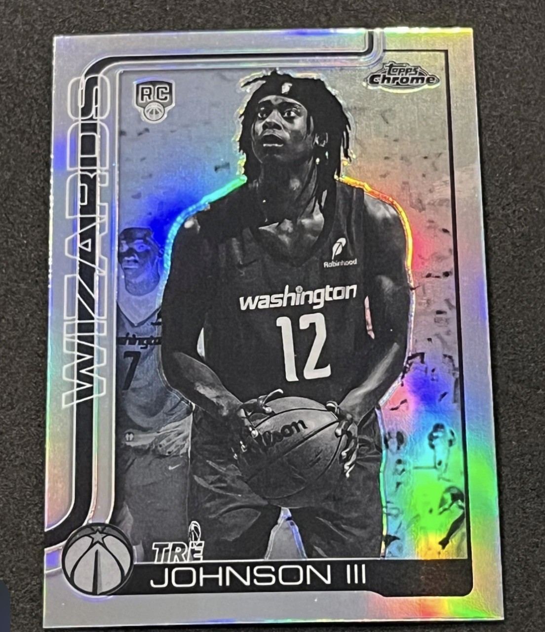 2025-26 Topps Chrome Basketball Tre Johnson III Rookie Negative Refractor #256