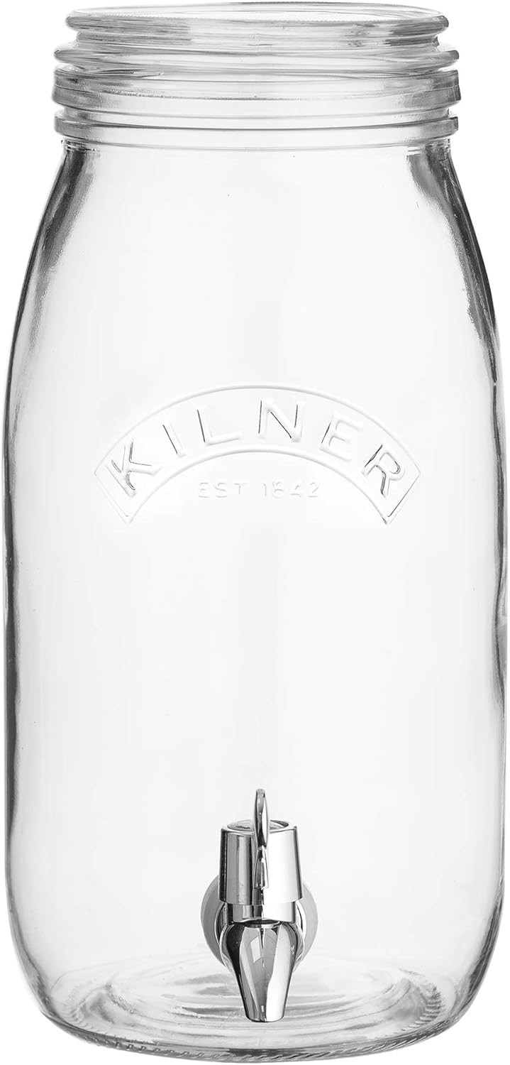 Kilner 3 Litre Glass Storage Jar with Dispensing Tap Ideal for Daily Water Inta