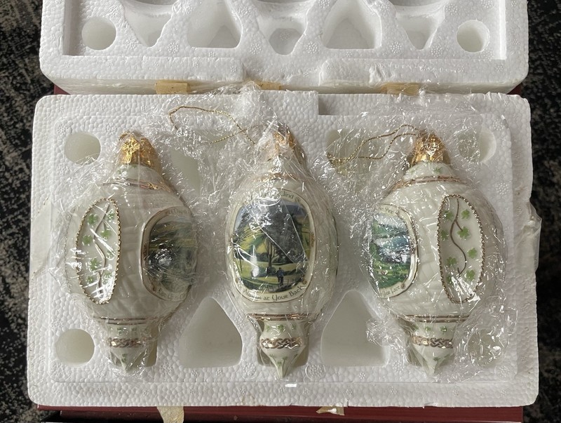 Bradford Exchange Irish Blessings Heirloom Porcelain Ornaments 3 Unique Patterns