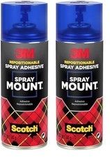 3M Spray Mount Transparent Adhesive Clear Glue Mounting Spray  - 2 Pack