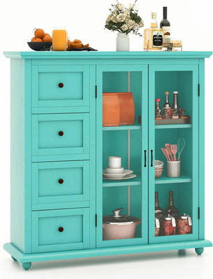 Stylish Green Buffet Sideboard with Storage - 2 Doors & 4 Drawers