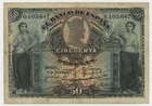 Spain España 50 Pesetas 15-7-1907 Pick 63.a VF Circulated Banknote