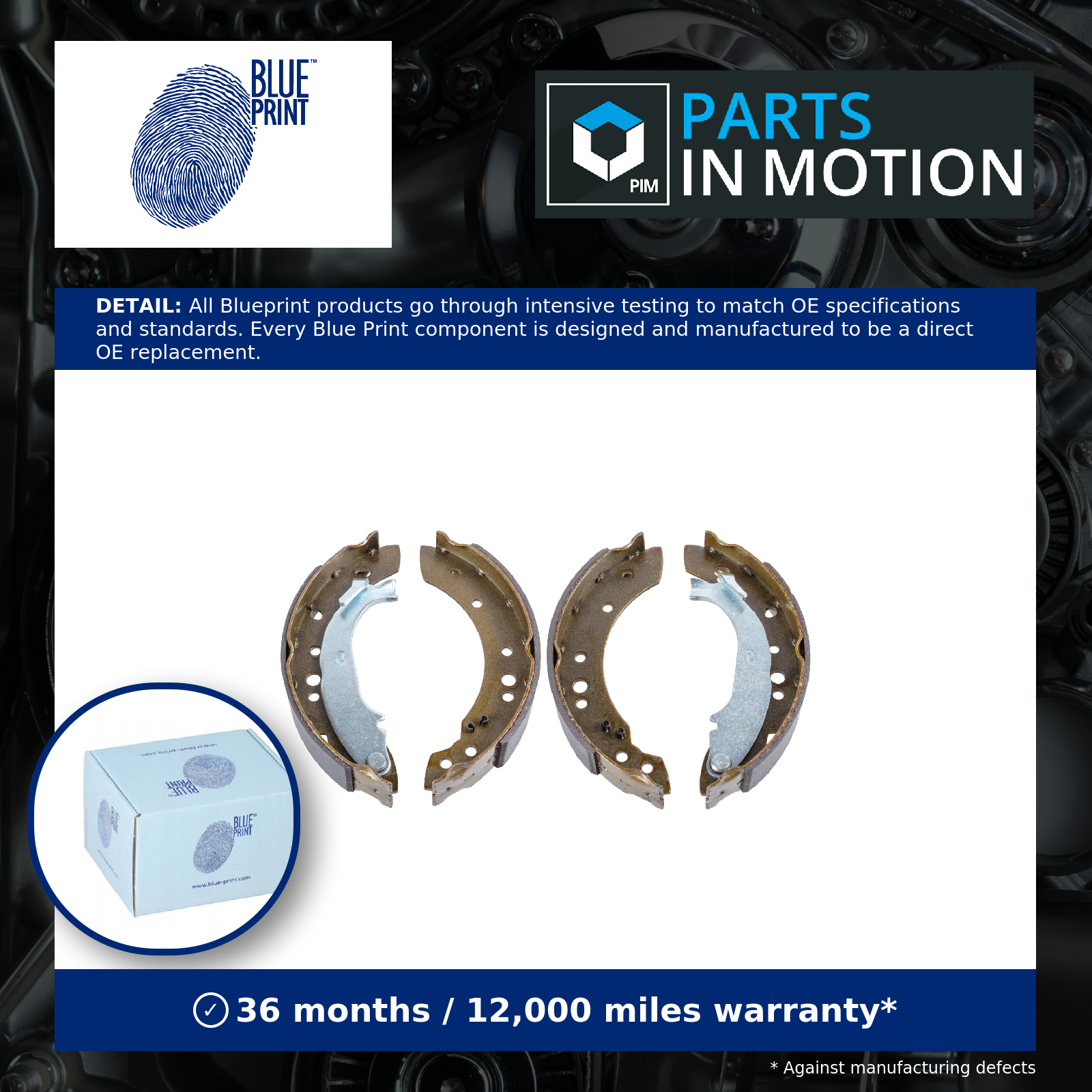 Brake Shoes Set fits CITROEN C3 Pluriel 1.4D 2004 on Blue Print 4241L0 4241L0SK1 - Image 9