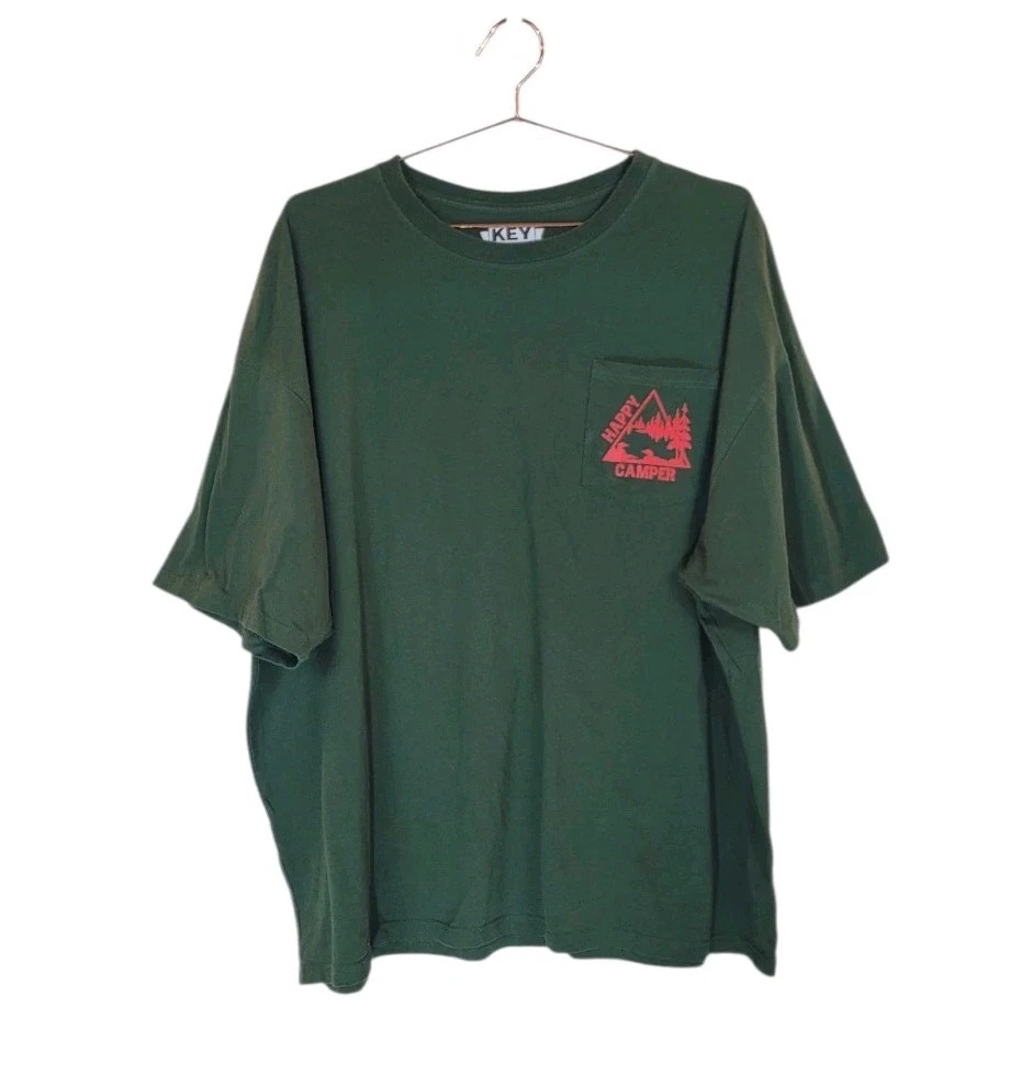 Pre-Owned KEY 2XL Happy Camper Camp Manidoo Short Sleeve T Shirt Men