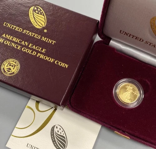 2019 W US Mint 1/10th ozt Proof $5 Gold Eagle Coin w/ogp L24088
