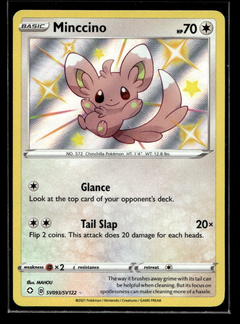 Minccino Shiny Holo Rare Shining Fates: Shiny Vault SV093/SV122 NM