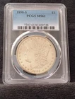 1890-S PCGS MS61 Morgan Silver Dollar Blast White Coin